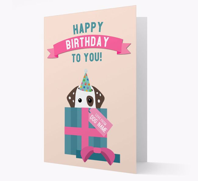 Personalized 'Happy Birthday to you! Love {dogsName}' Card